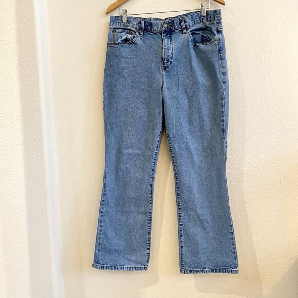 LRL Lauren Classic Bootcut Stretch Medium Wash Denim Jeans Sz 14 98% Cotton - Picture 4 of 10